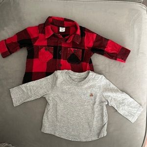 Two long Sleeve Baby Gap Boy Tops